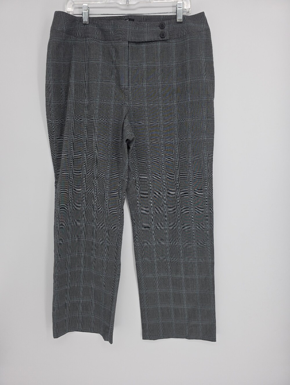 Womens Style & Co Glen Plaid Trousers Gray Blue Size 16 Petite
